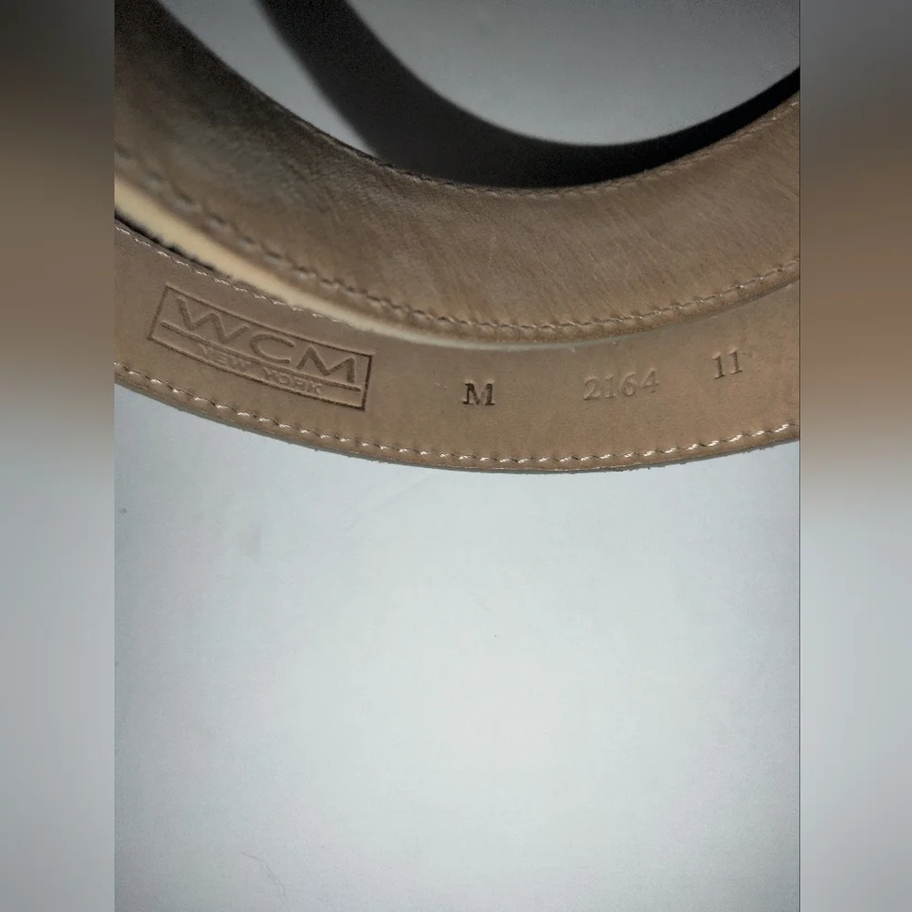 WCM New York (Size M) Nude Textured Genuine Italian Leather Casual/Dress Belt